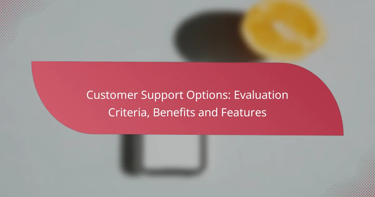 Customer Support Options: Evaluation Criteria, Benefits and Features