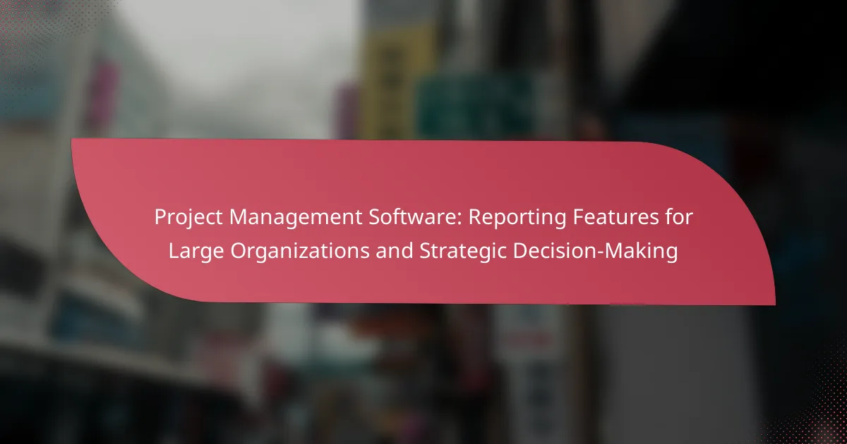 Project Management Software: Reporting Features for Large Organizations and Strategic Decision-Making