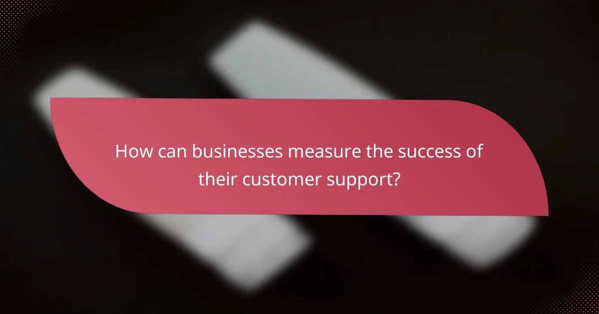 How can businesses measure the success of their customer support?