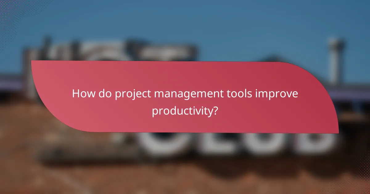 How do project management tools improve productivity?
