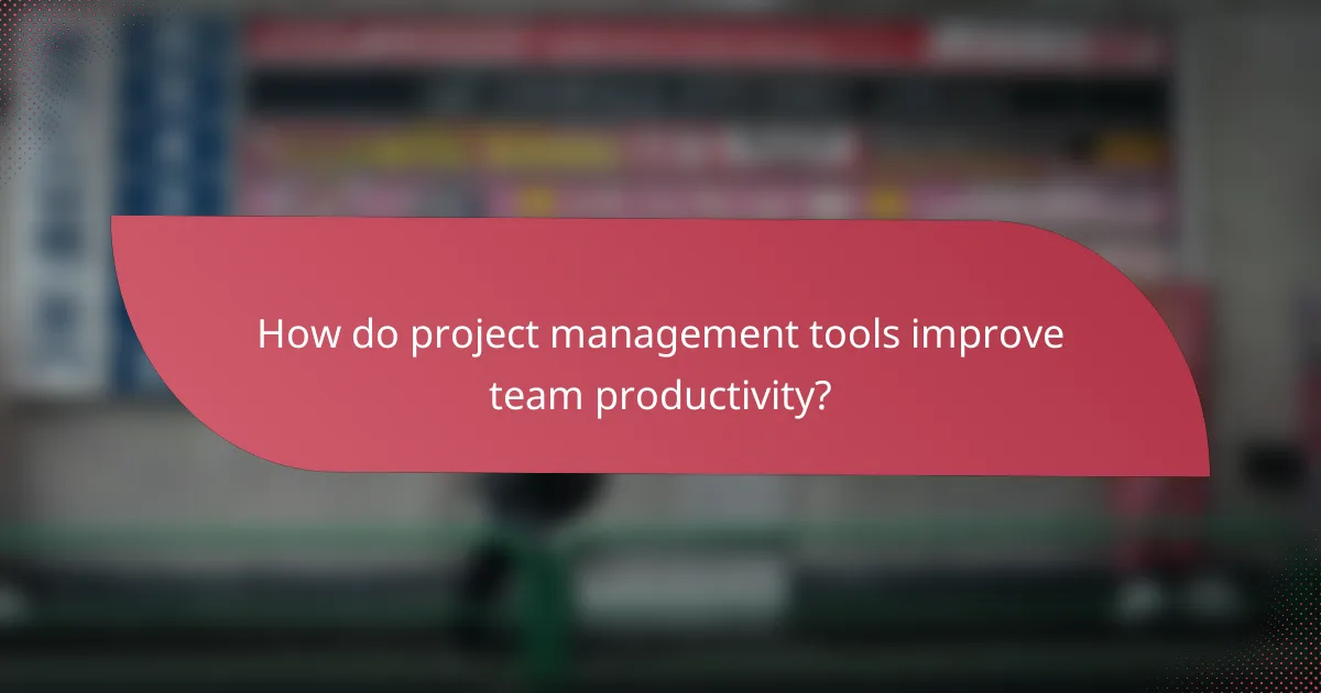 How do project management tools improve team productivity?