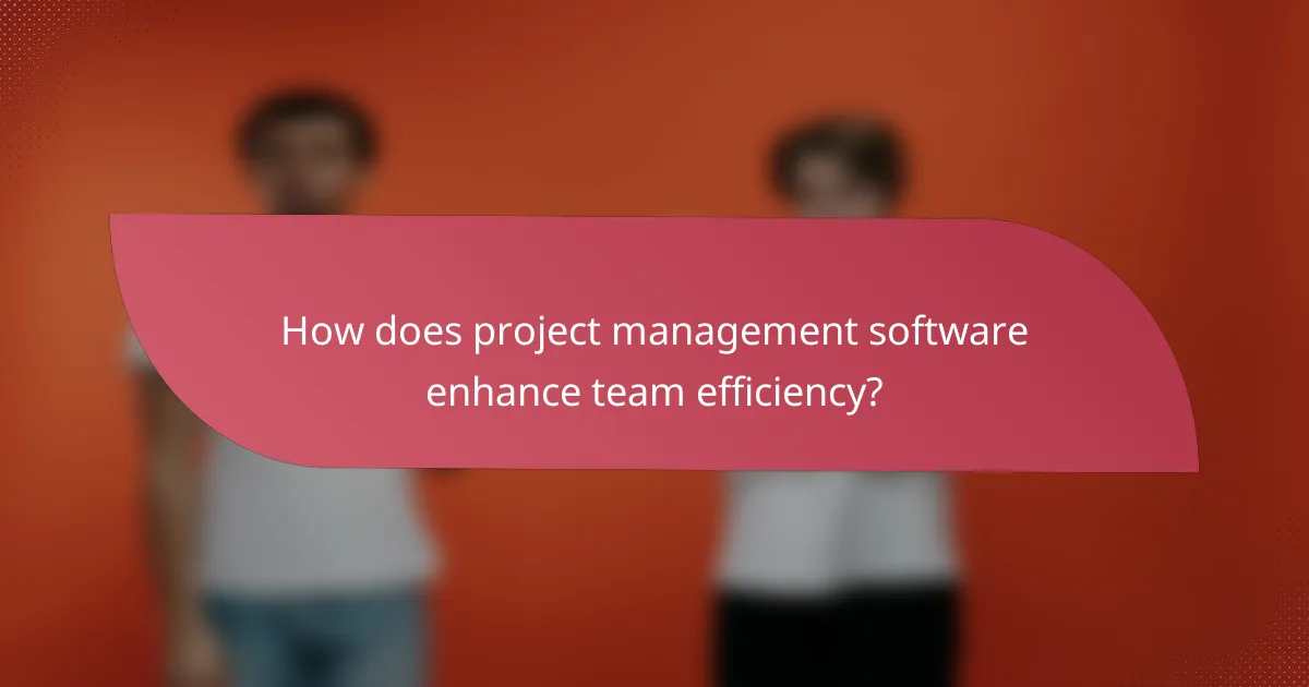 How does project management software enhance team efficiency?