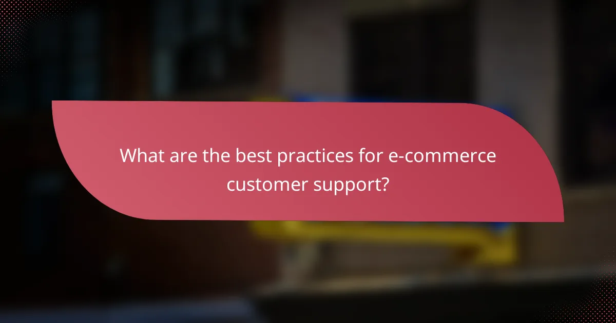 What are the best practices for e-commerce customer support?
