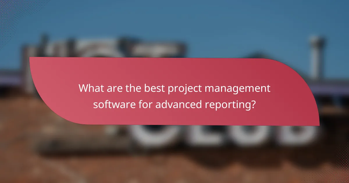 What are the best project management software for advanced reporting?