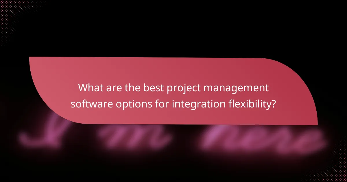 What are the best project management software options for integration flexibility?