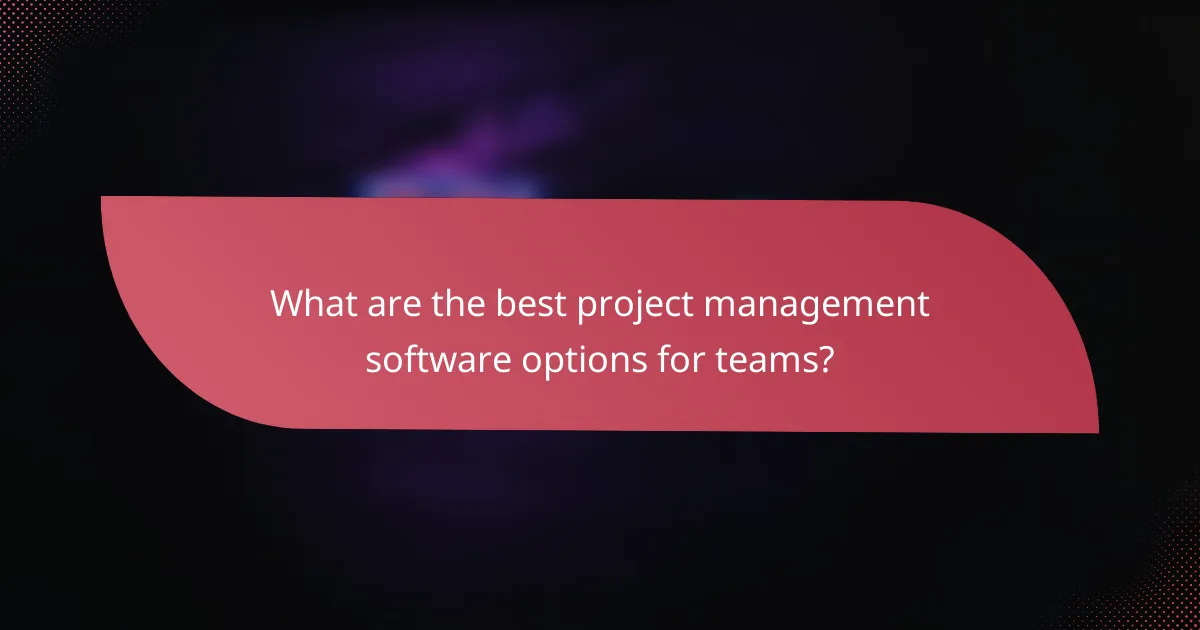 What are the best project management software options for teams?