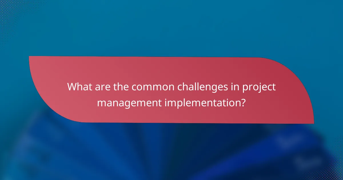 What are the common challenges in project management implementation?