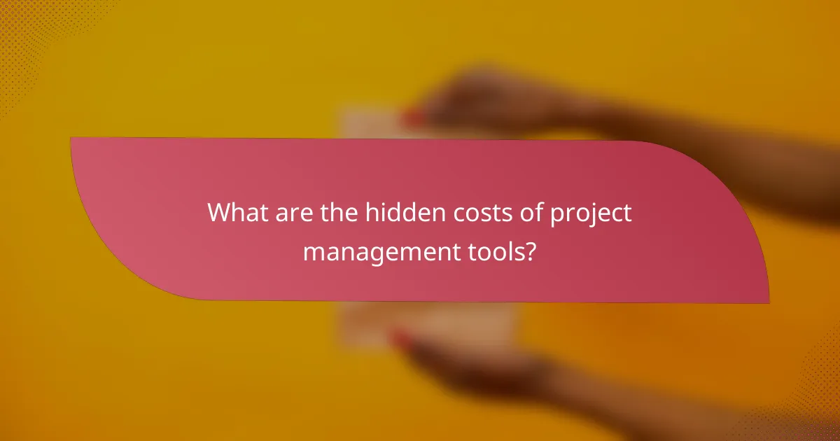 What are the hidden costs of project management tools?